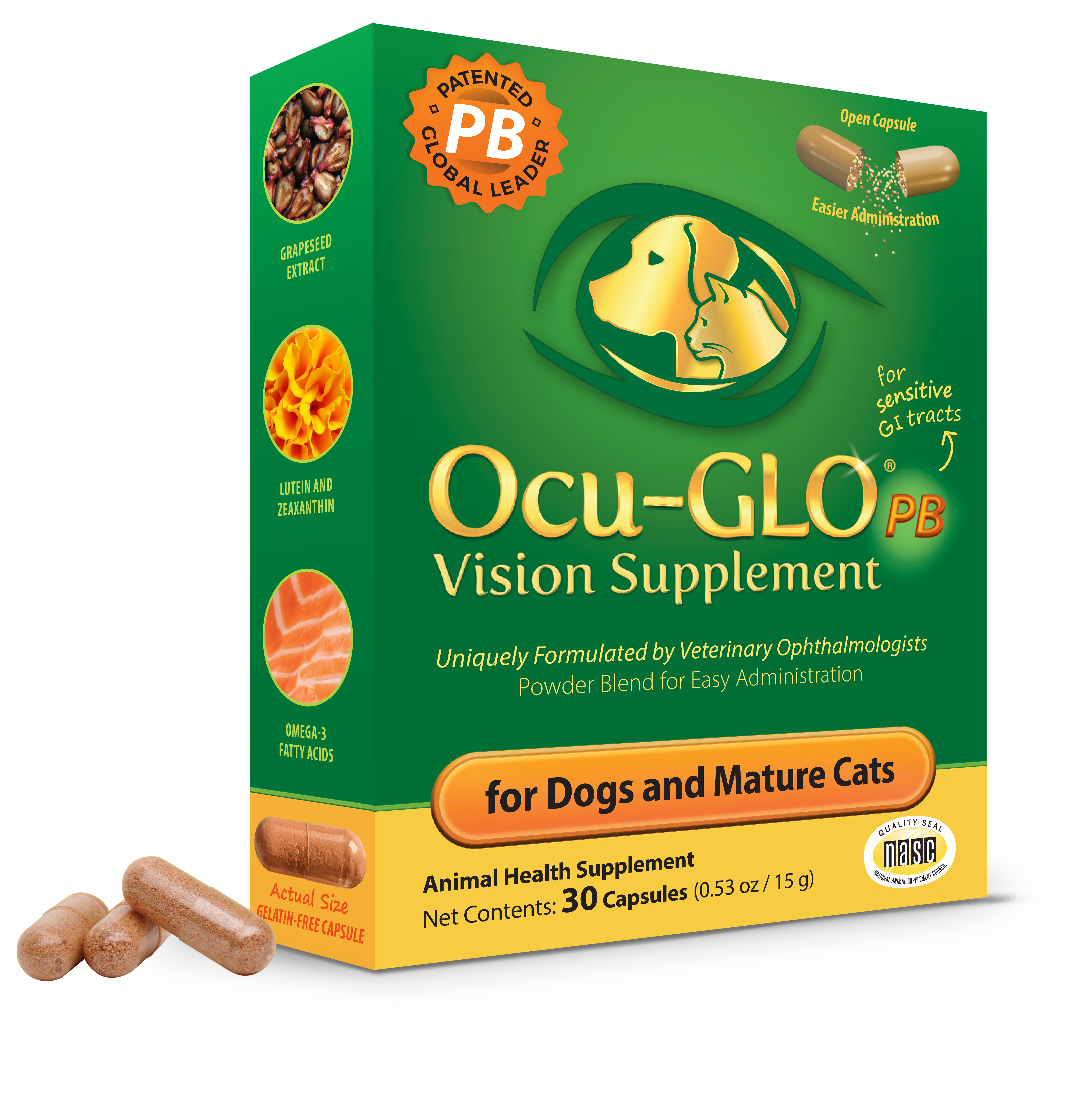 OCU-GLO POWDER BLEND FOR DOGS AND CATS 30 CAPS