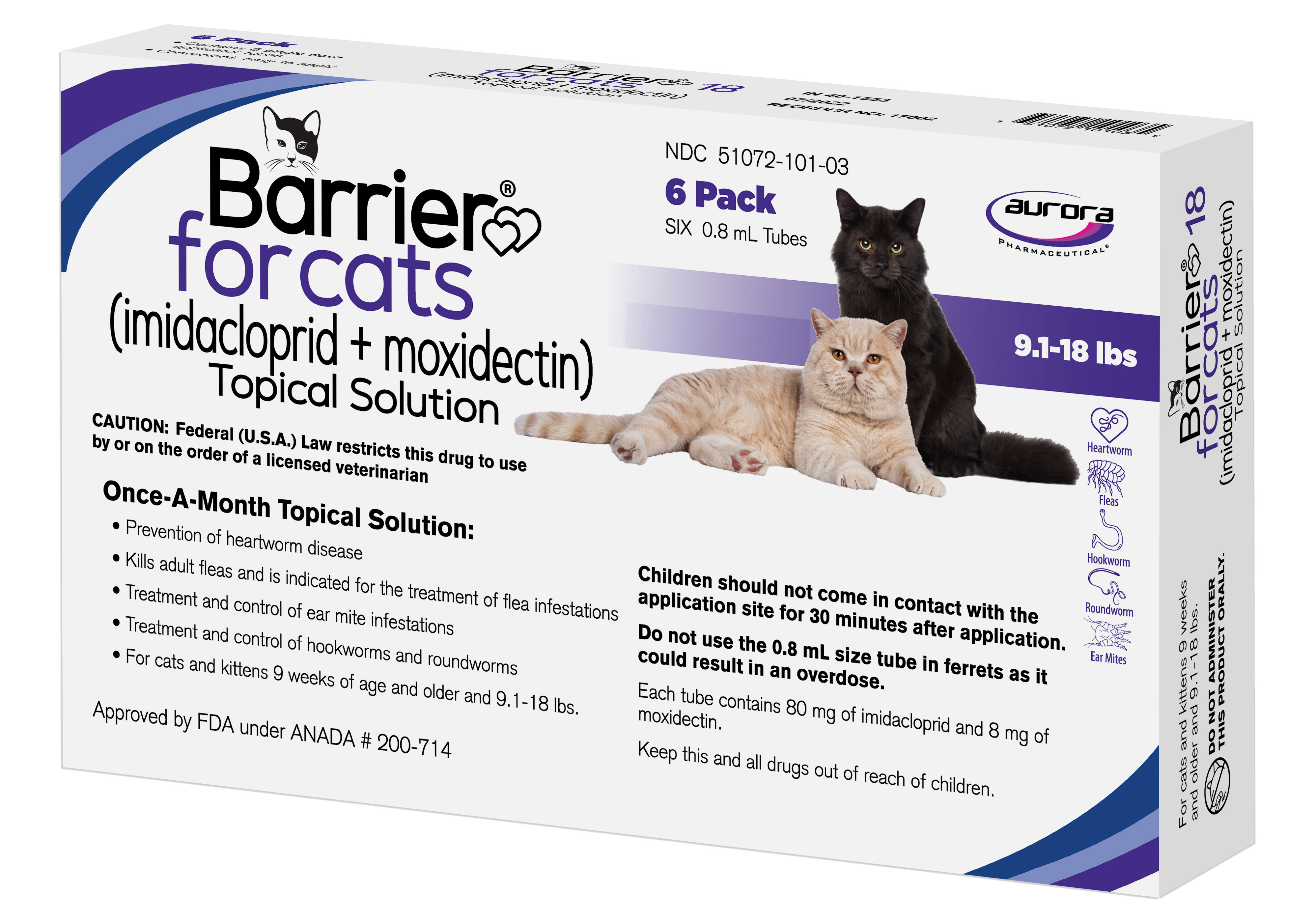 BARRIER FOR CATS 9.1-18LBS LARGE 6PK GEN ADVANTAGE MULTI