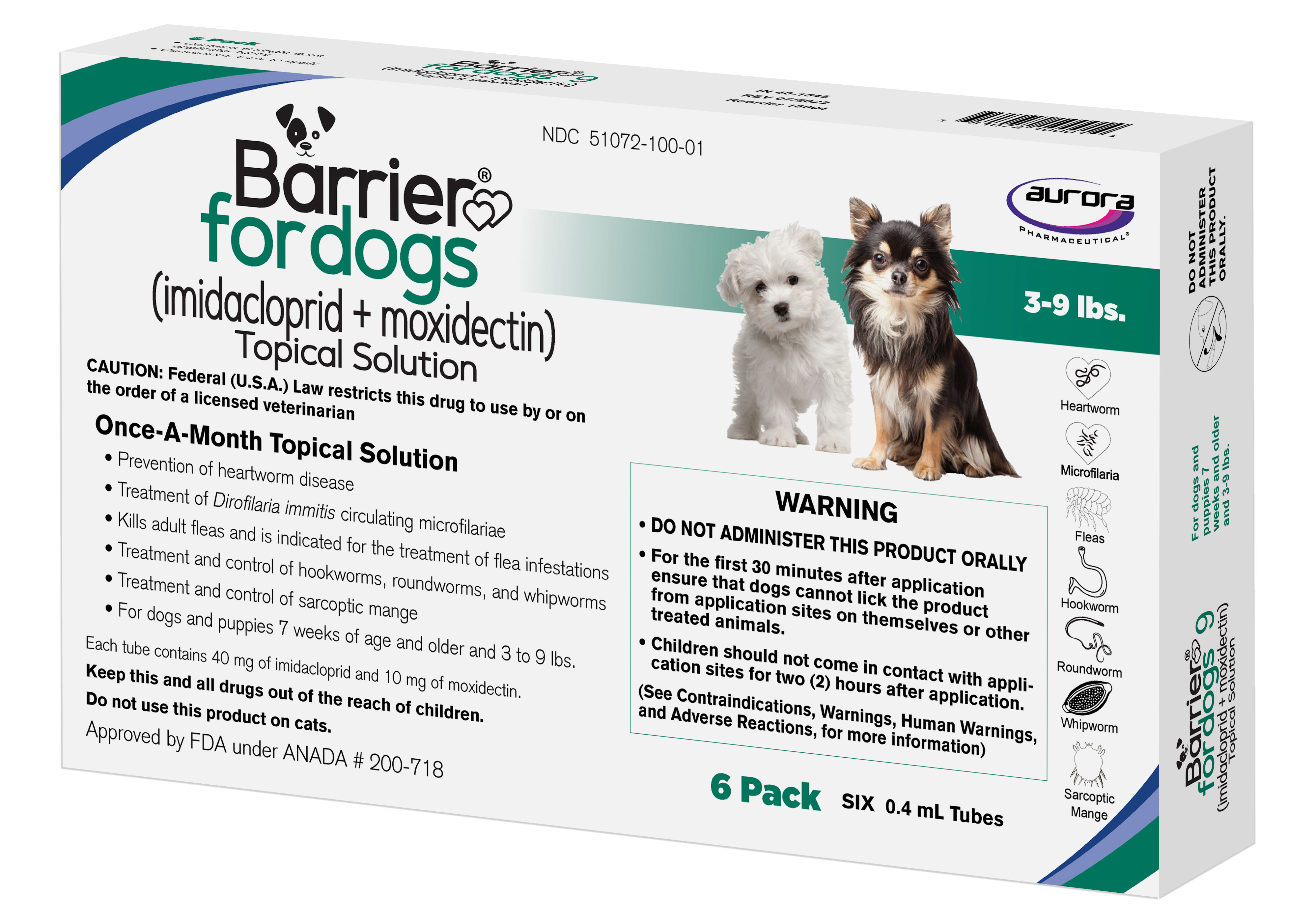 BARRIER FOR DOGS 3-9LBS TOY 6 PACK (GENERIC ADVANTAGE MULTI)