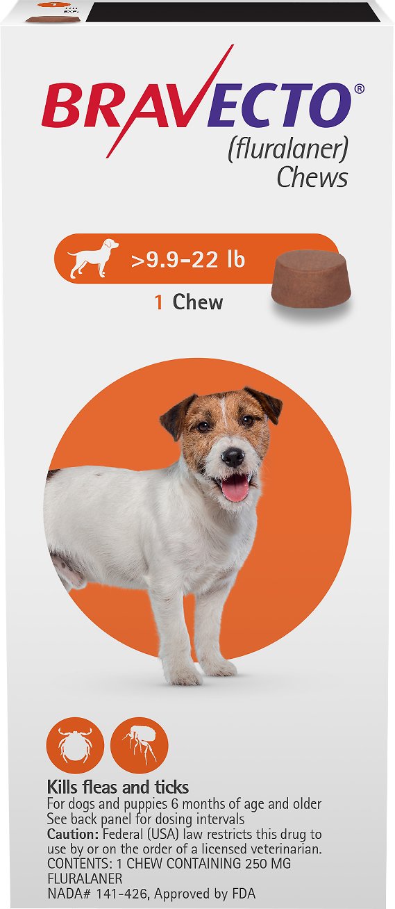 BRAVECTO SMALL DOG 250MG [9.9-22LBS] ORANGE  exp.