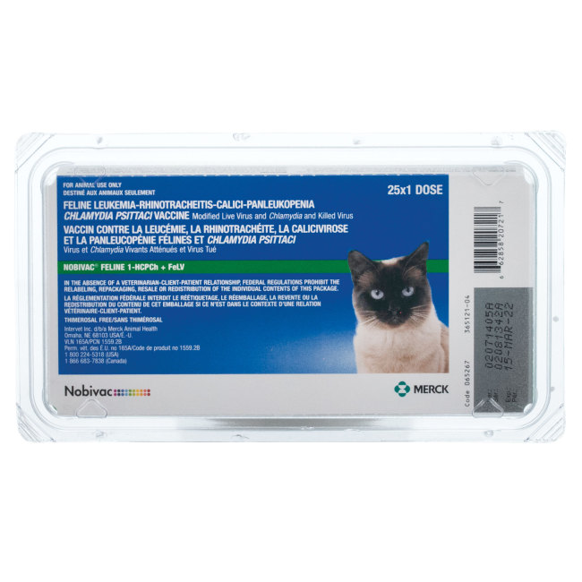 NOBIVAC FELINE 1-HCPCh+FeLV 25/TRAY   *COLD*