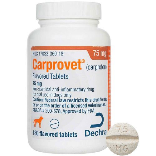 CARPROVET FLAVORED TABLETS 75MG 180