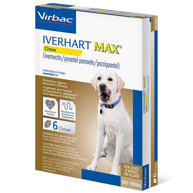 IVERHEART MAX Soft Chew 50.1-100LBS [LARGE] 10-6pks [BROWN]